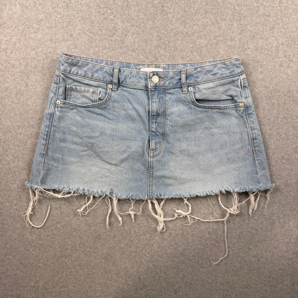 LOFT Skirt Womens 6 Denim Micro Mini Raw Hem Frayed Distressed Y2K‎ Cotton Boho